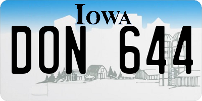 IA license plate DON644