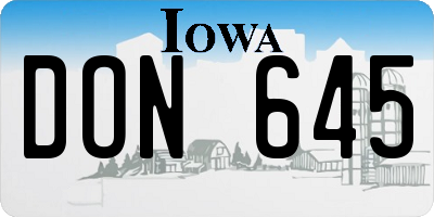 IA license plate DON645