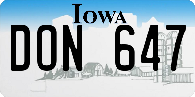 IA license plate DON647