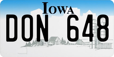 IA license plate DON648