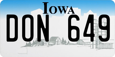 IA license plate DON649