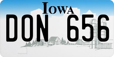 IA license plate DON656