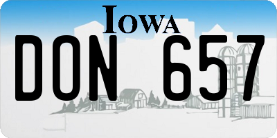 IA license plate DON657