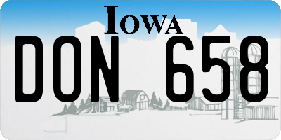 IA license plate DON658
