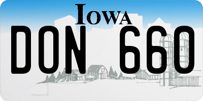IA license plate DON660