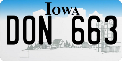 IA license plate DON663