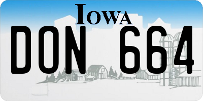 IA license plate DON664