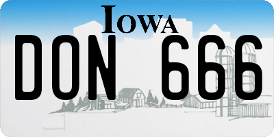 IA license plate DON666