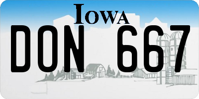 IA license plate DON667