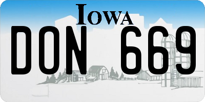 IA license plate DON669