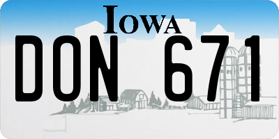 IA license plate DON671