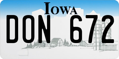 IA license plate DON672
