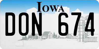 IA license plate DON674