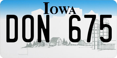IA license plate DON675