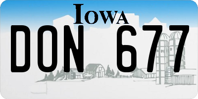 IA license plate DON677