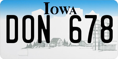 IA license plate DON678