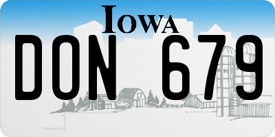 IA license plate DON679