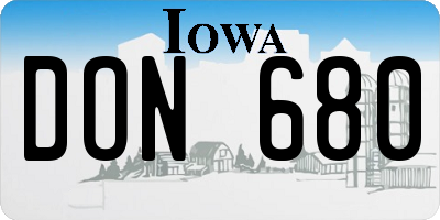 IA license plate DON680