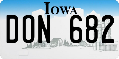 IA license plate DON682