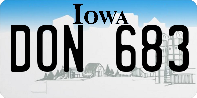 IA license plate DON683