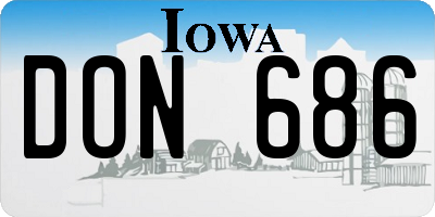 IA license plate DON686
