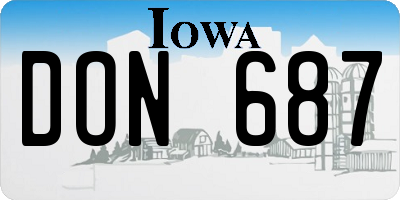 IA license plate DON687