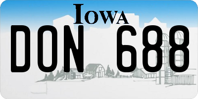 IA license plate DON688