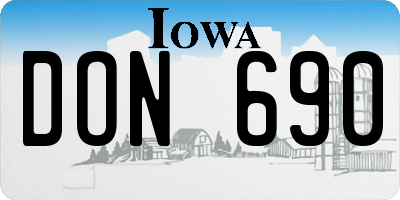 IA license plate DON690