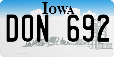 IA license plate DON692