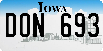 IA license plate DON693