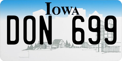 IA license plate DON699