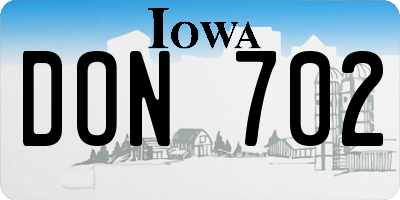 IA license plate DON702