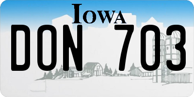 IA license plate DON703