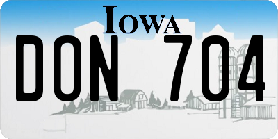 IA license plate DON704
