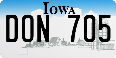 IA license plate DON705