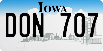 IA license plate DON707