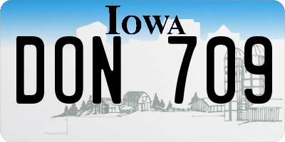 IA license plate DON709