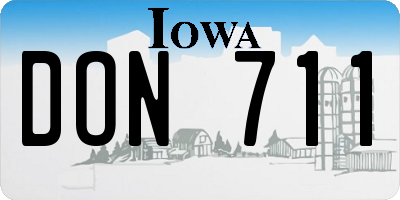 IA license plate DON711