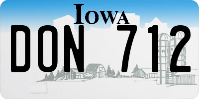 IA license plate DON712