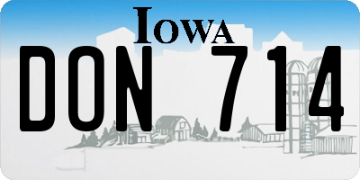 IA license plate DON714