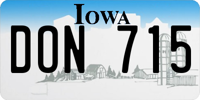 IA license plate DON715