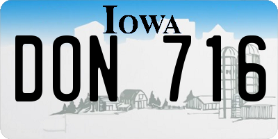 IA license plate DON716