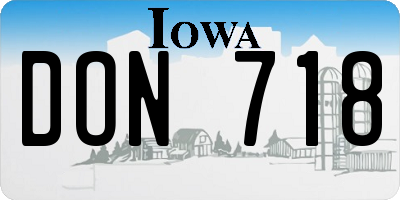 IA license plate DON718