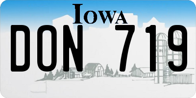 IA license plate DON719