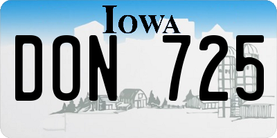 IA license plate DON725