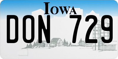 IA license plate DON729