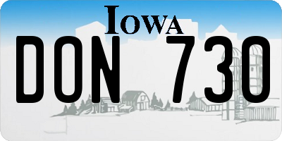 IA license plate DON730