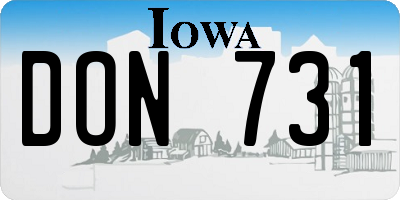 IA license plate DON731