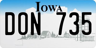 IA license plate DON735