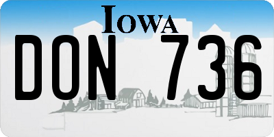 IA license plate DON736